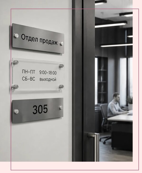 Офисные таблички на дверь в Егорьевске по цене от 4962 р. | Аванза-Грь